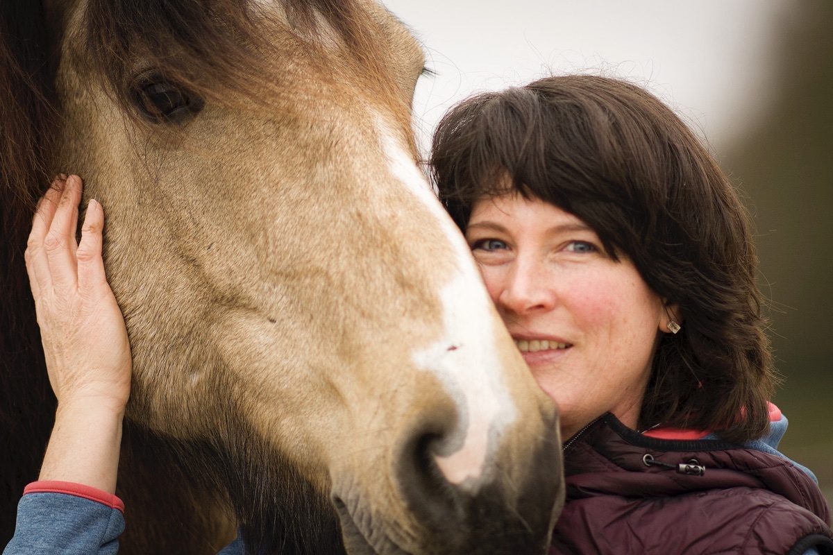 Kuscheleinheiten zwischen dem irischen Sportpferd und seiner Halterin